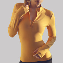 Load image into Gallery viewer, Sexy Zipper Long Sleeve Yoga Shirt
